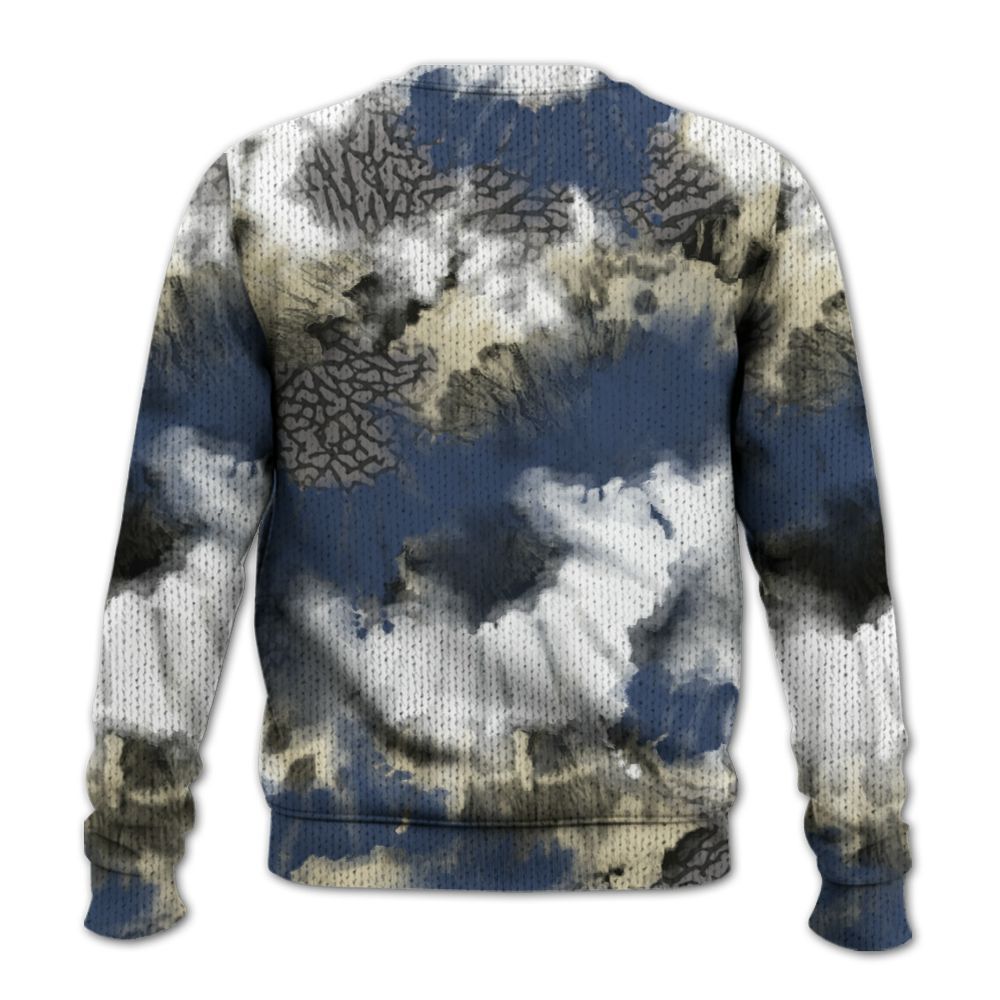 Knitted Sweater To Match Diffused Blue 3s - Tie Dye FK Around Find Out