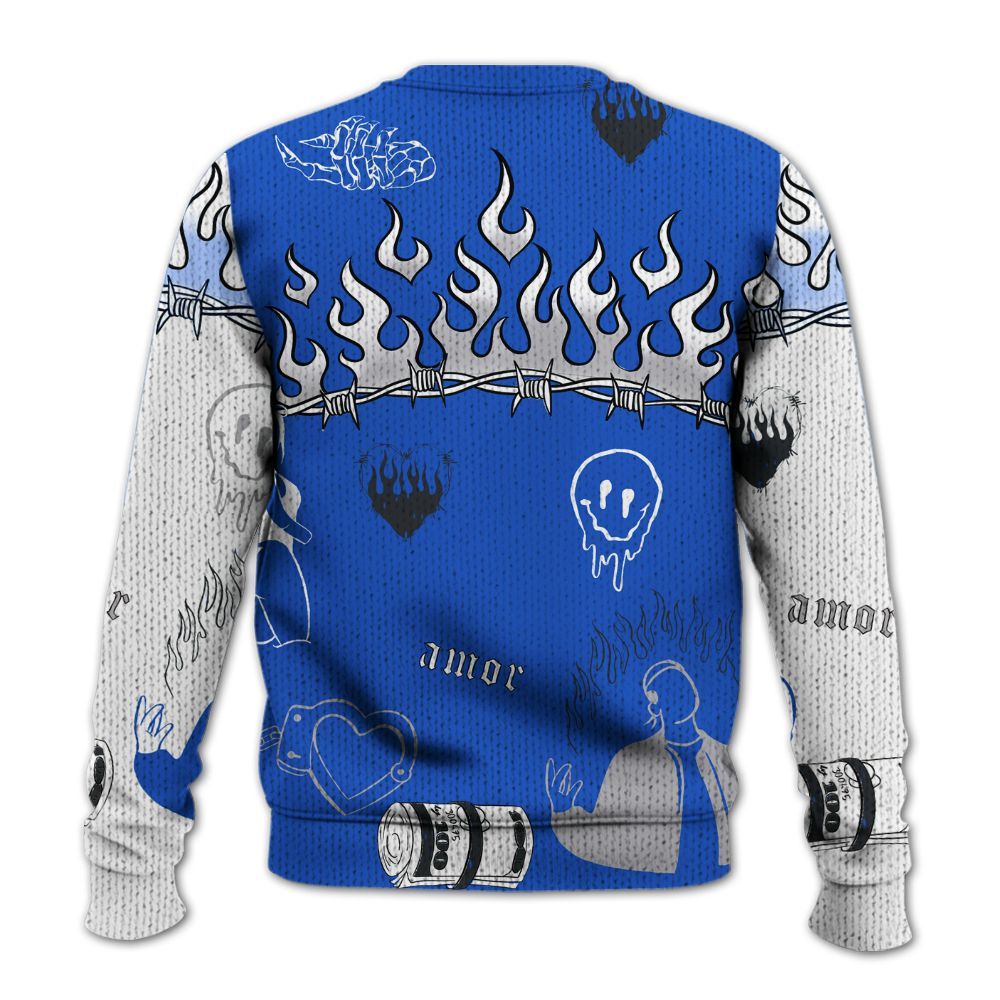 Knitted Sweater To Match Retro Stealth 5s - Snake Trust No One