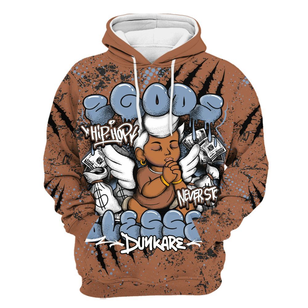 Hoodie To Match Air Foamposite Metallic Copper - God Blessed All Over Print