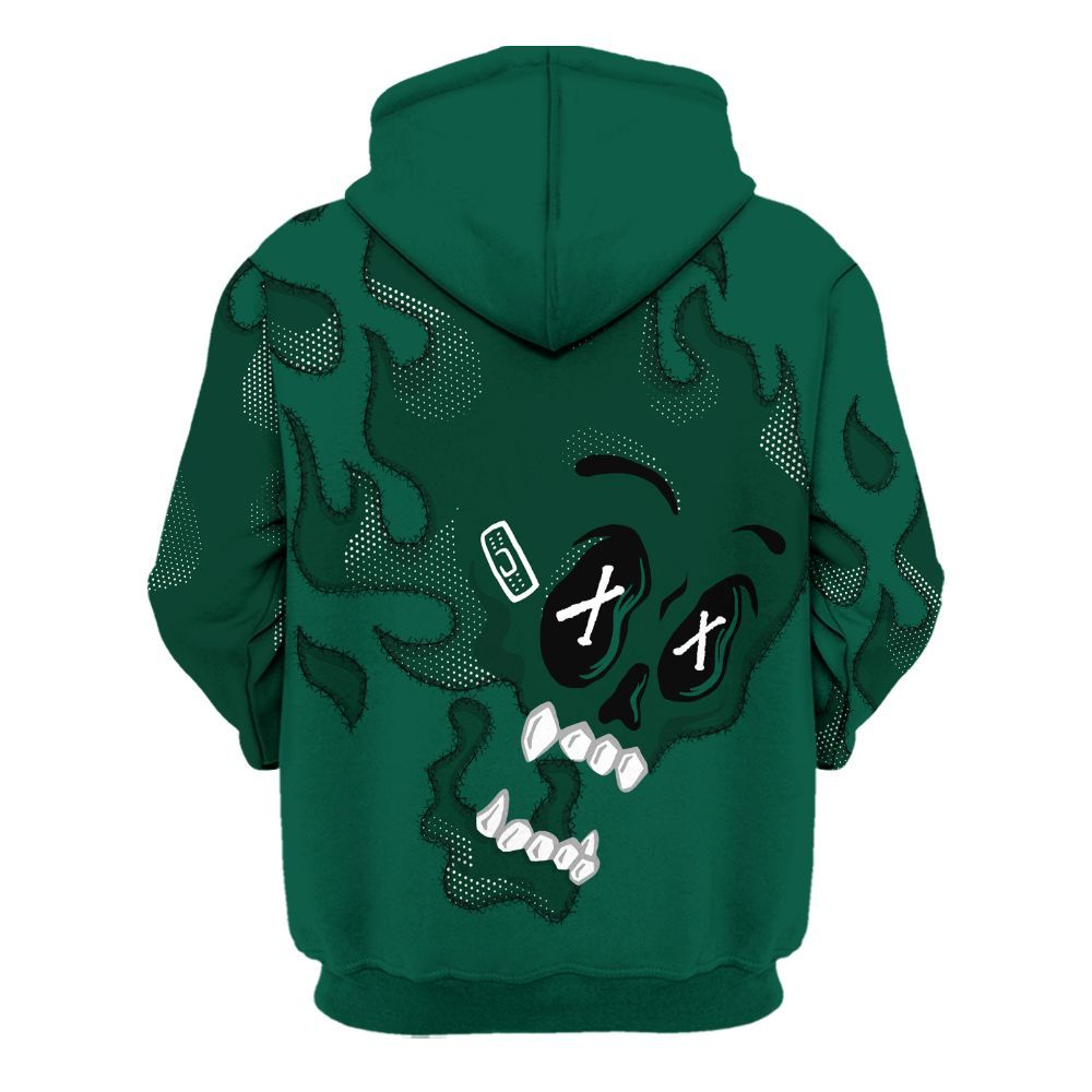 Hoodie To Match Oxidized Green 4s - All Hustle No Lucky Skull All Over Print