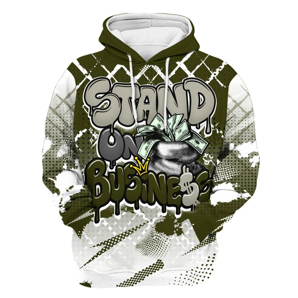 Hoodie To Match Dunk Low Pale Ivory Cargo Khaki - Halftone Stand Business Dripping All Over Print
