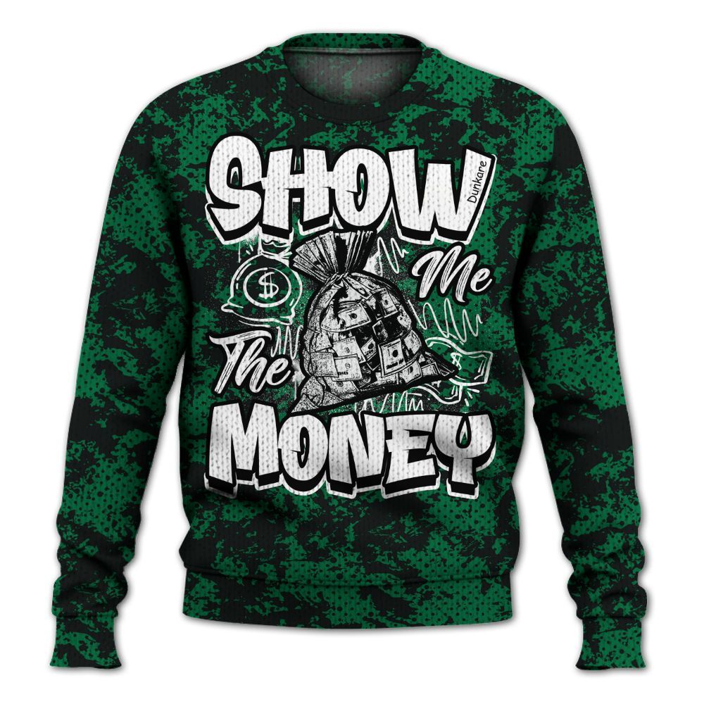 Knitted Sweater To Match Pine Green 3s - Show Me The Money Retro