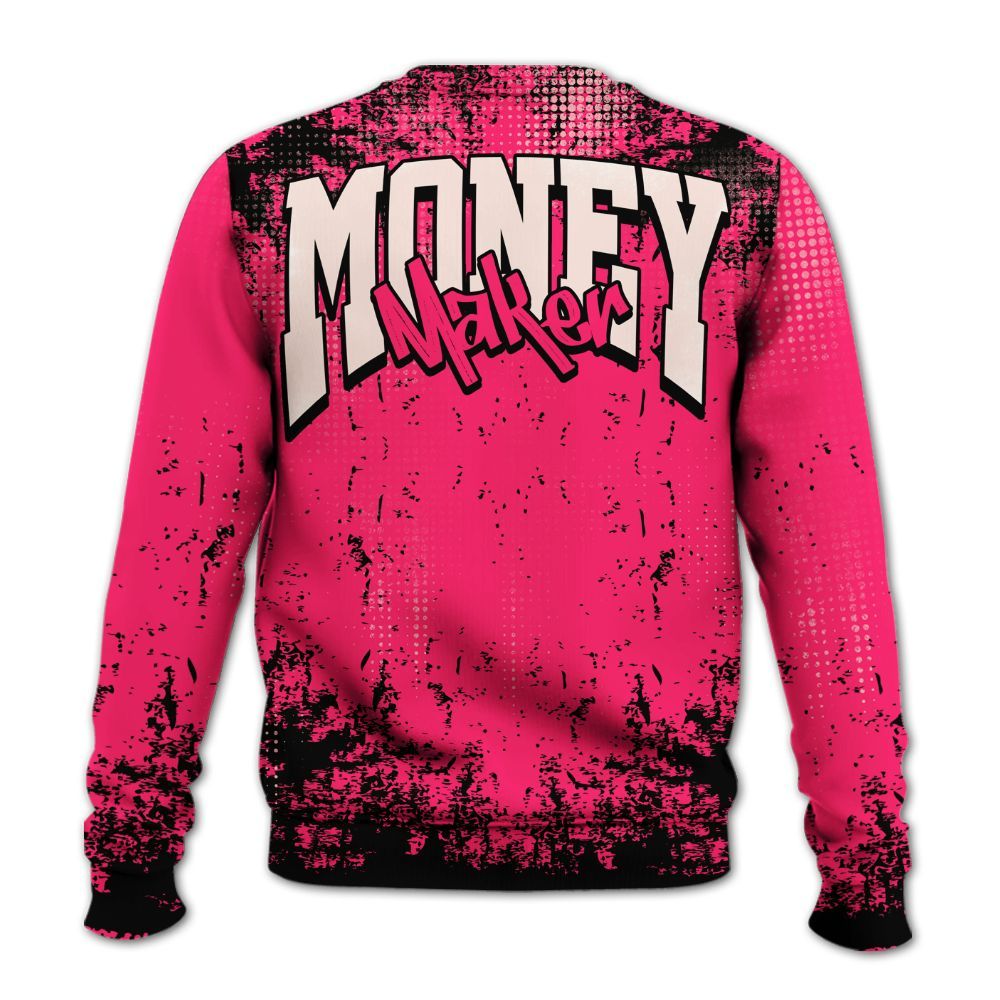 Sweatshirt To Match A'One Hyper Pink Shirt, Move In Silence Money Street Retro All Over Print