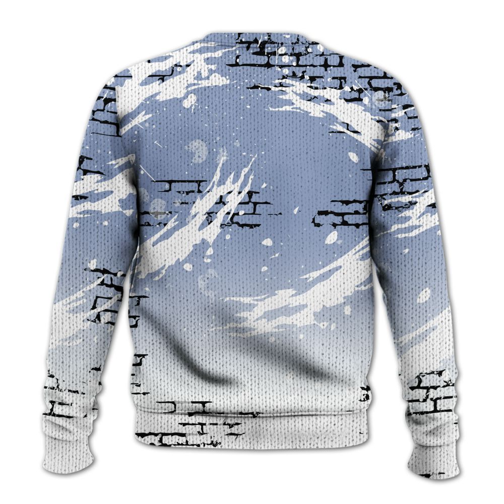 Knitted Sweater To Match Retro Blue Grey 13s - Values Of Loyalty Drip