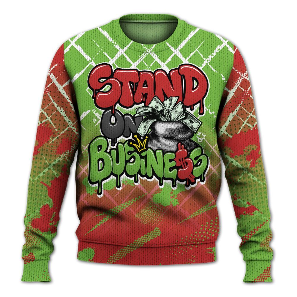 Knitted Sweater To Match Air Max Waffle SP Action Green - Halftone Stand Business Dripping