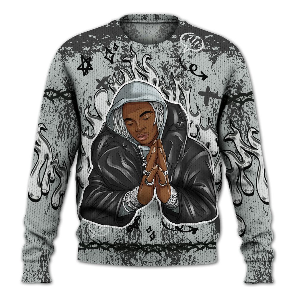 Knitted Sweater To Match Black Wolf Grey 12s - Trappin' Unique Graphics