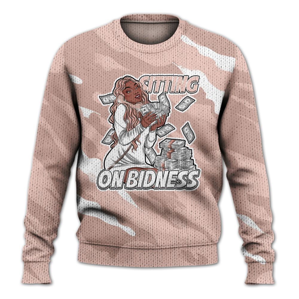 Knitted Sweater To Match Low Legend Pink 11s - Bidness Colored