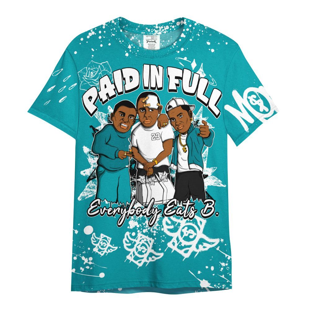 Shirt To Match Air Griffey Max Aquamarine 1s - Everybody Paid In Full Crayon All Over Print