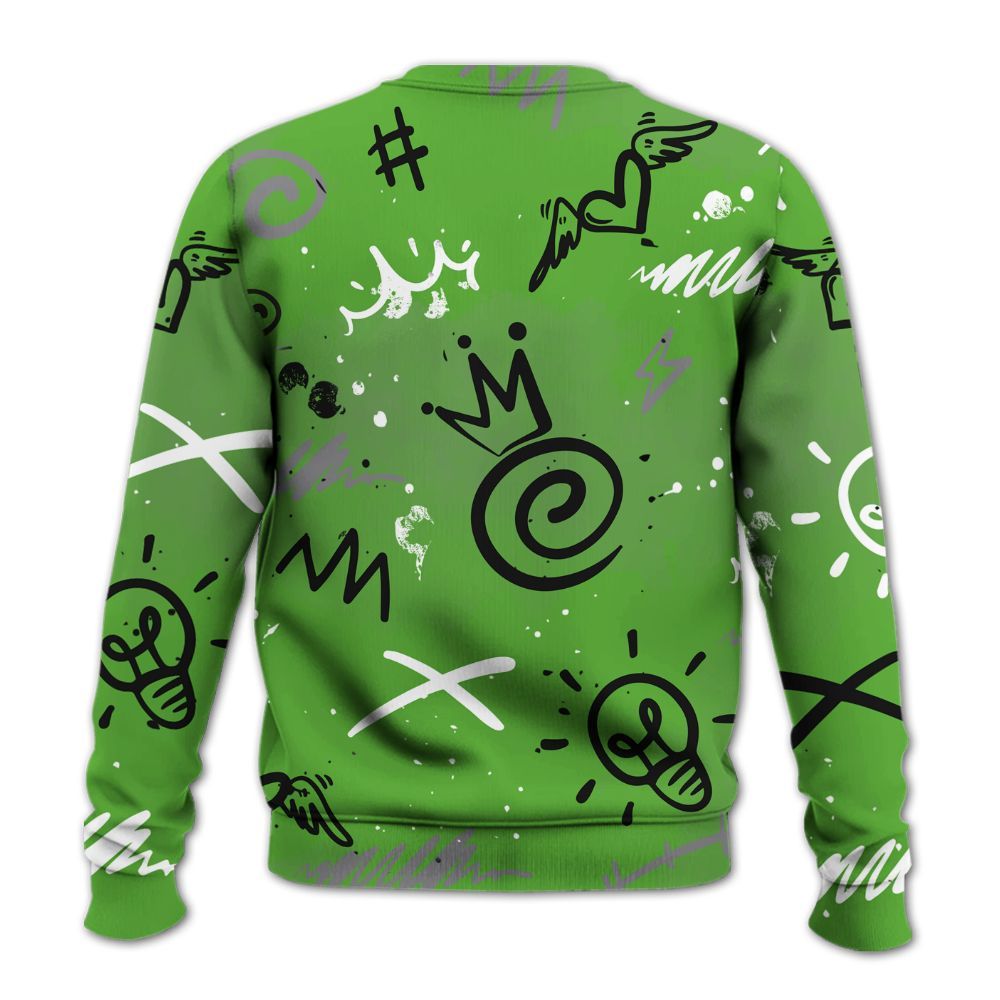 Sweatshirt To Match Retro Green Bean 5s - Drip Been Di2ferent All Over Print