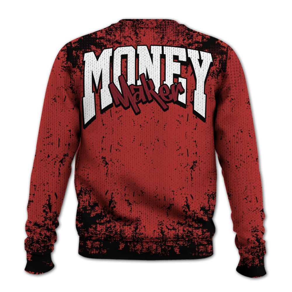 Knitted Sweater To Match Bred Reimagined 4s - Move In Silence Money Street Retro