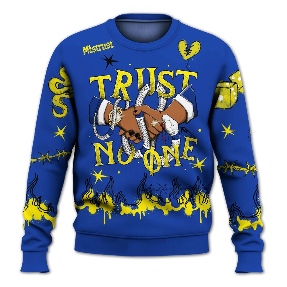 Sweatshirt To Match Laney 14s - Trust No One Snake-Bite Doodle Crayon All Over Print