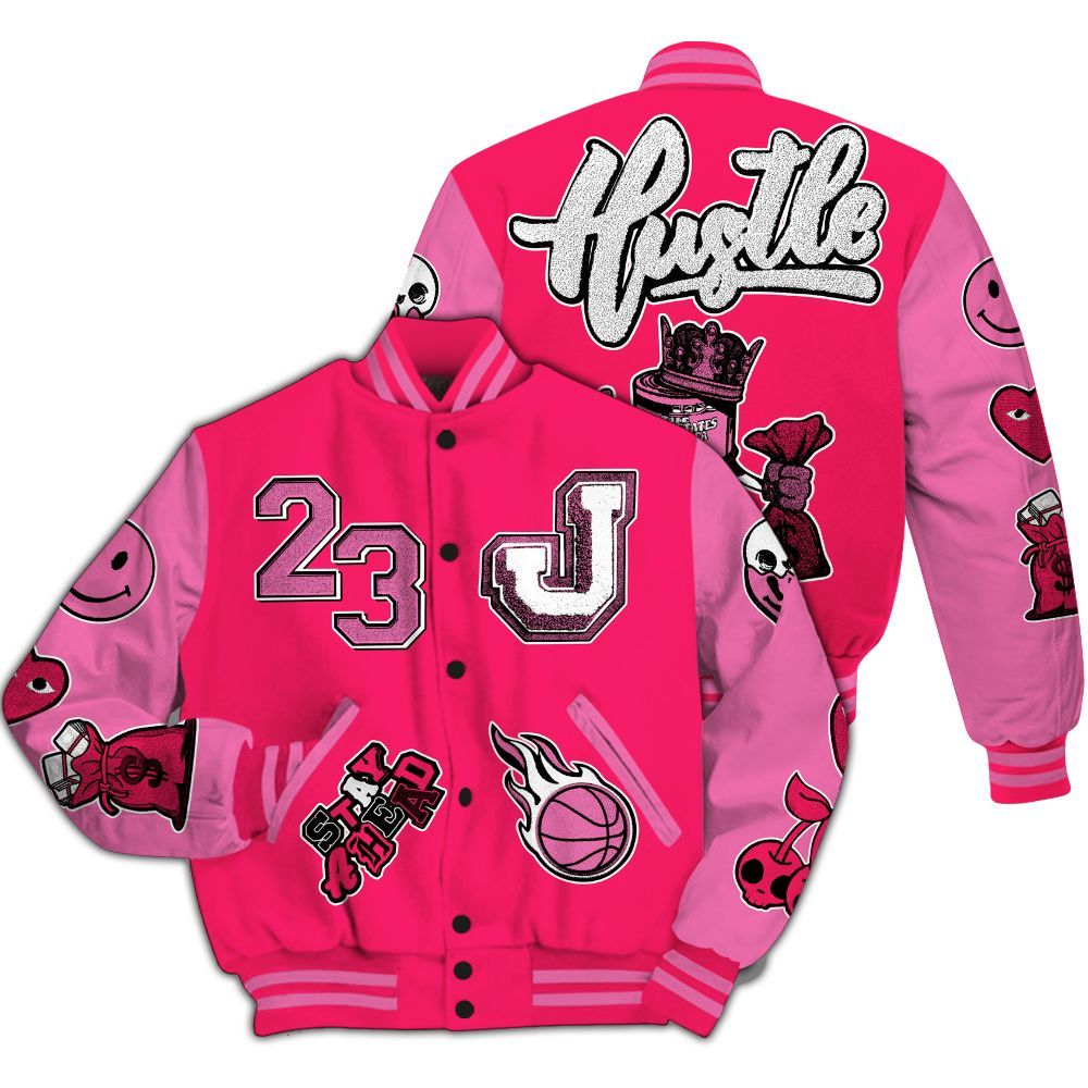 Varsity Jacket To Match Air VaporMax Plus Triple Pink - Hustles Money Number 23 All Over Print