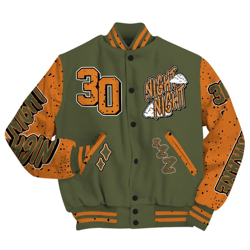 Varsity Jacket To Match Olive 5s - Seeya Skeleton All Over Print