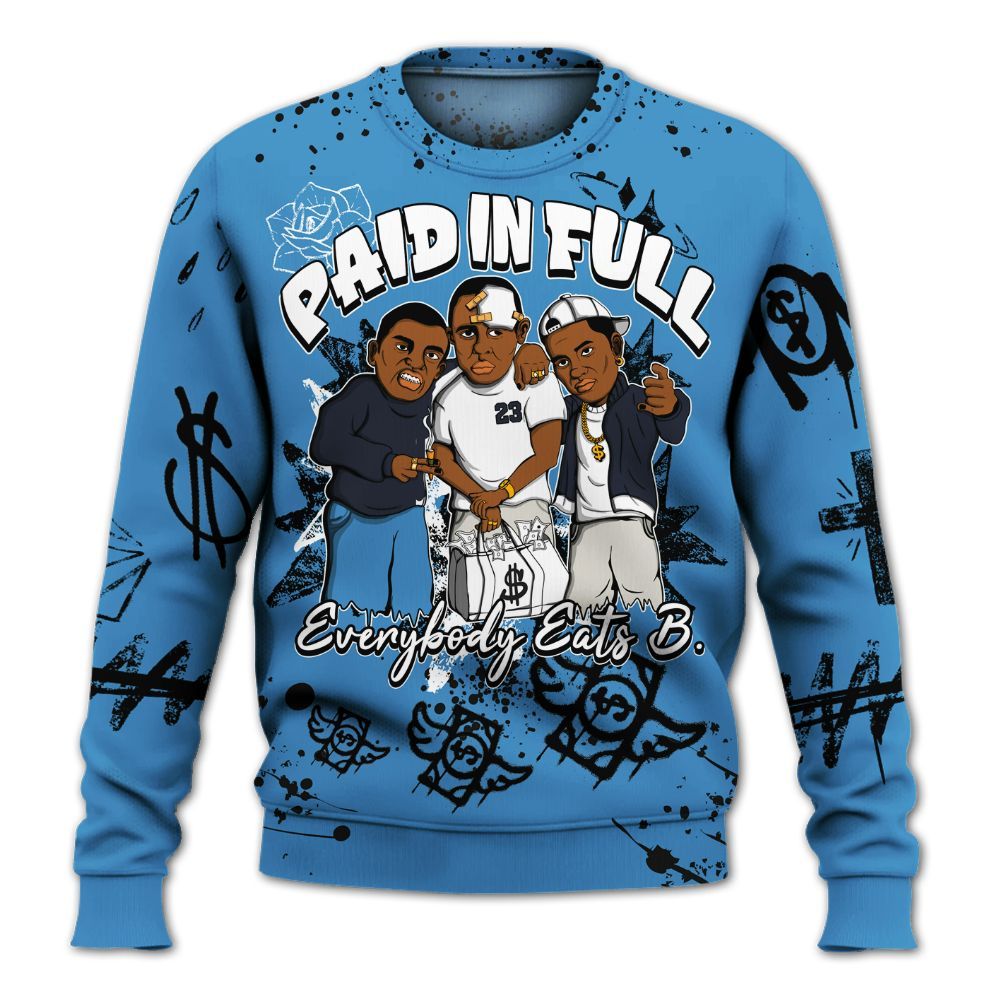 Sweatshirt To Match Low OG Obsidian 1s - Everybody Paid In Full Crayon All Over Print