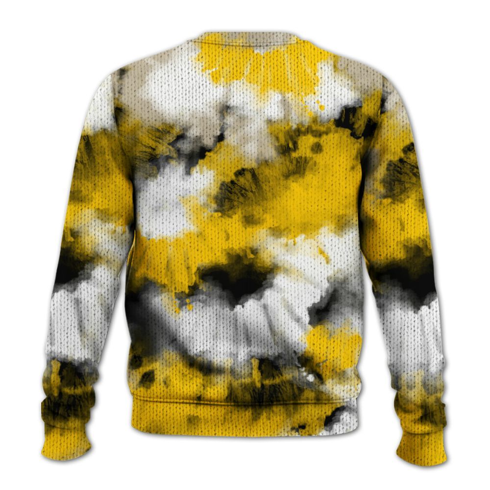 Knitted Sweater To Match Vivid Sulfur 4s - Tie Dye FK Around Find Out