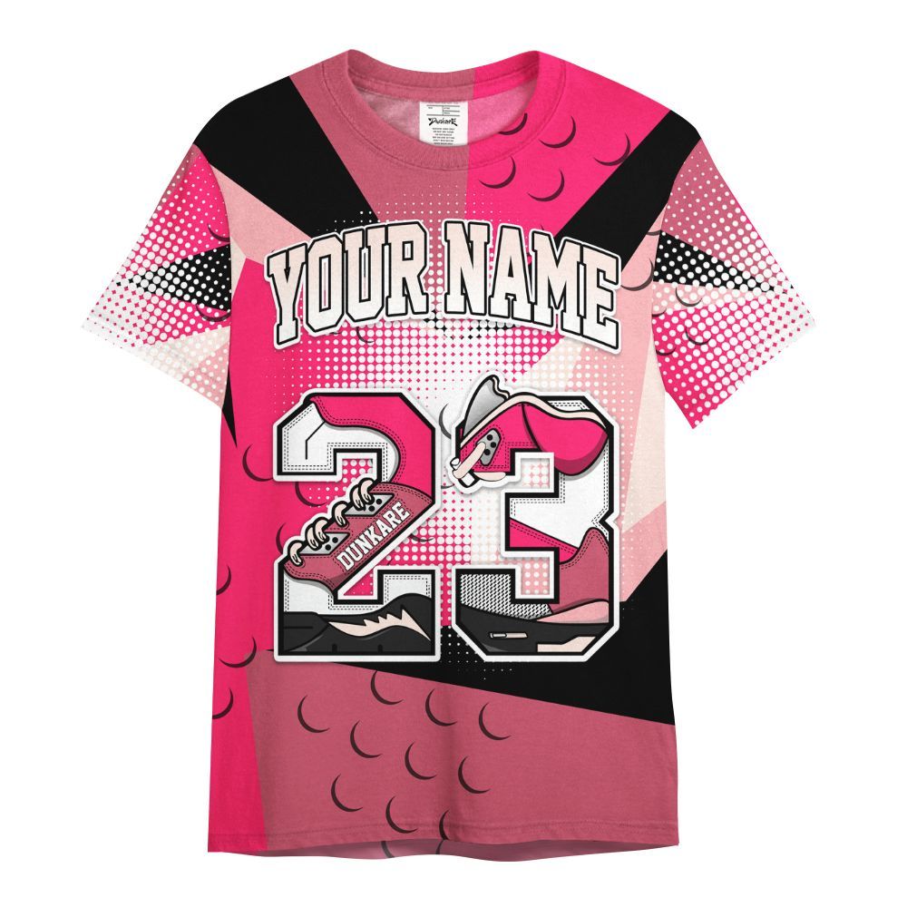 Shirt To Match A'One Hyper Pink Shirt, Poly Custom Name Number 23 5s All Over Print