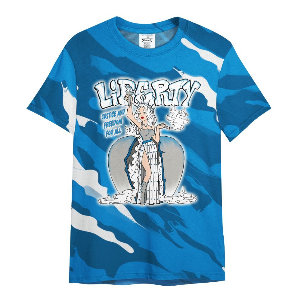 Shirt To Match Military Blue 4s - Midwest Cartoon Colored All Over Print