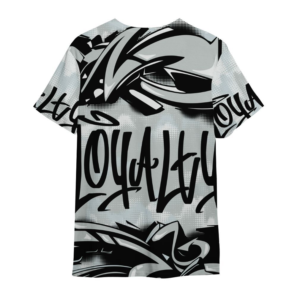 Shirt To Match Black Wolf Grey 12s - Loyalty Out Value Graffiti All Over Print
