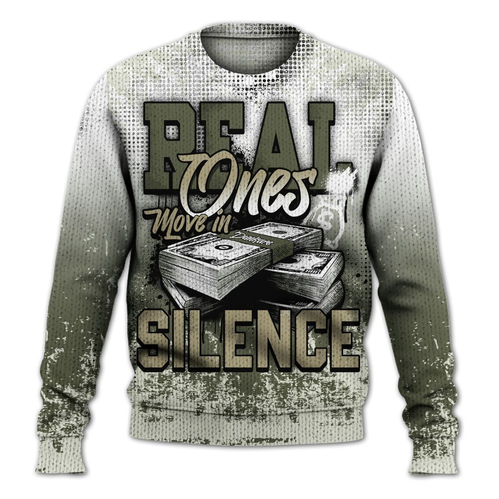 Sweater To Match Low OG Medium Olive 1s - Move In Silence Money Street Retro Graphic