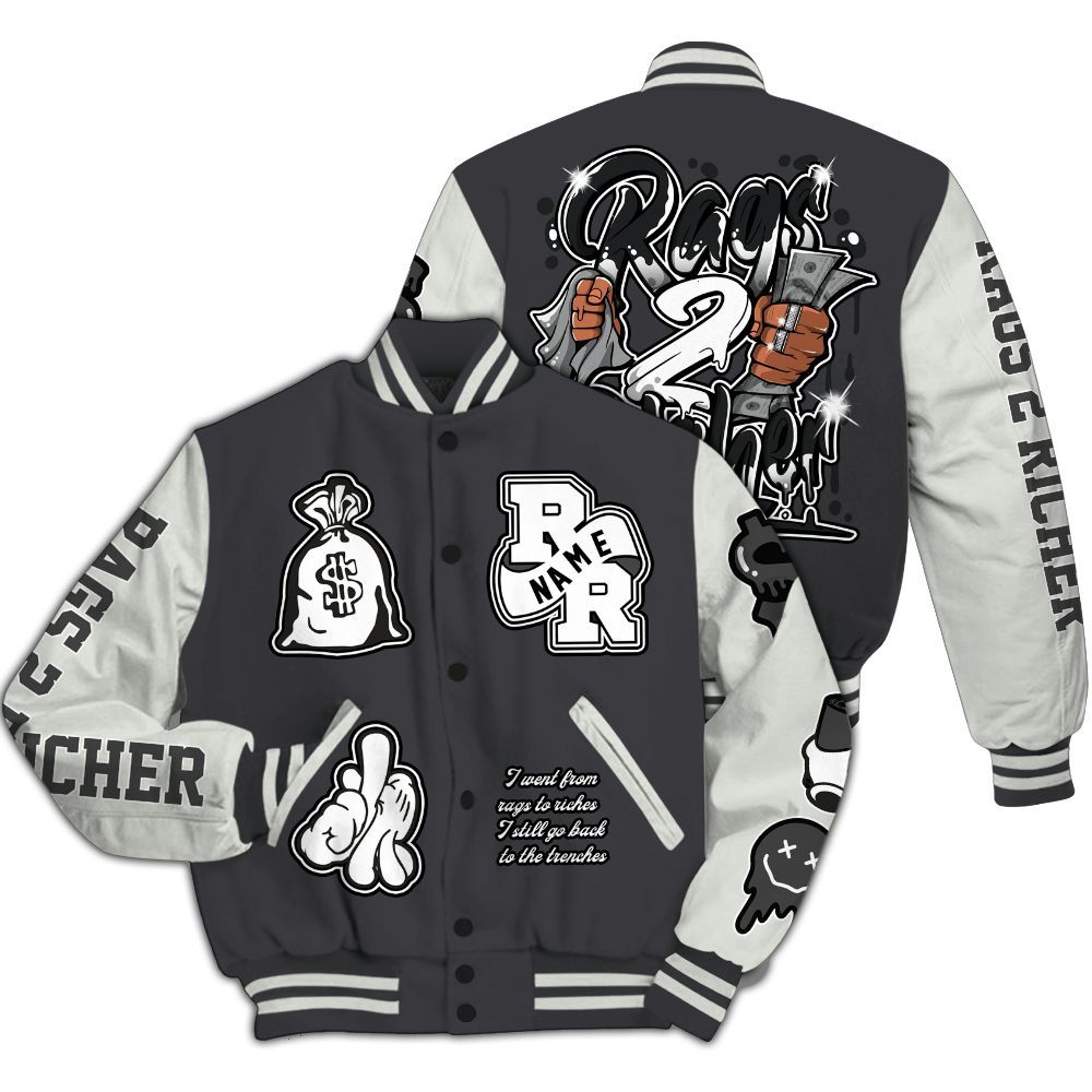 Varsity Jacket To Match Fear 4s - Rag 2 Rich Graphic Custom Name All Over Print