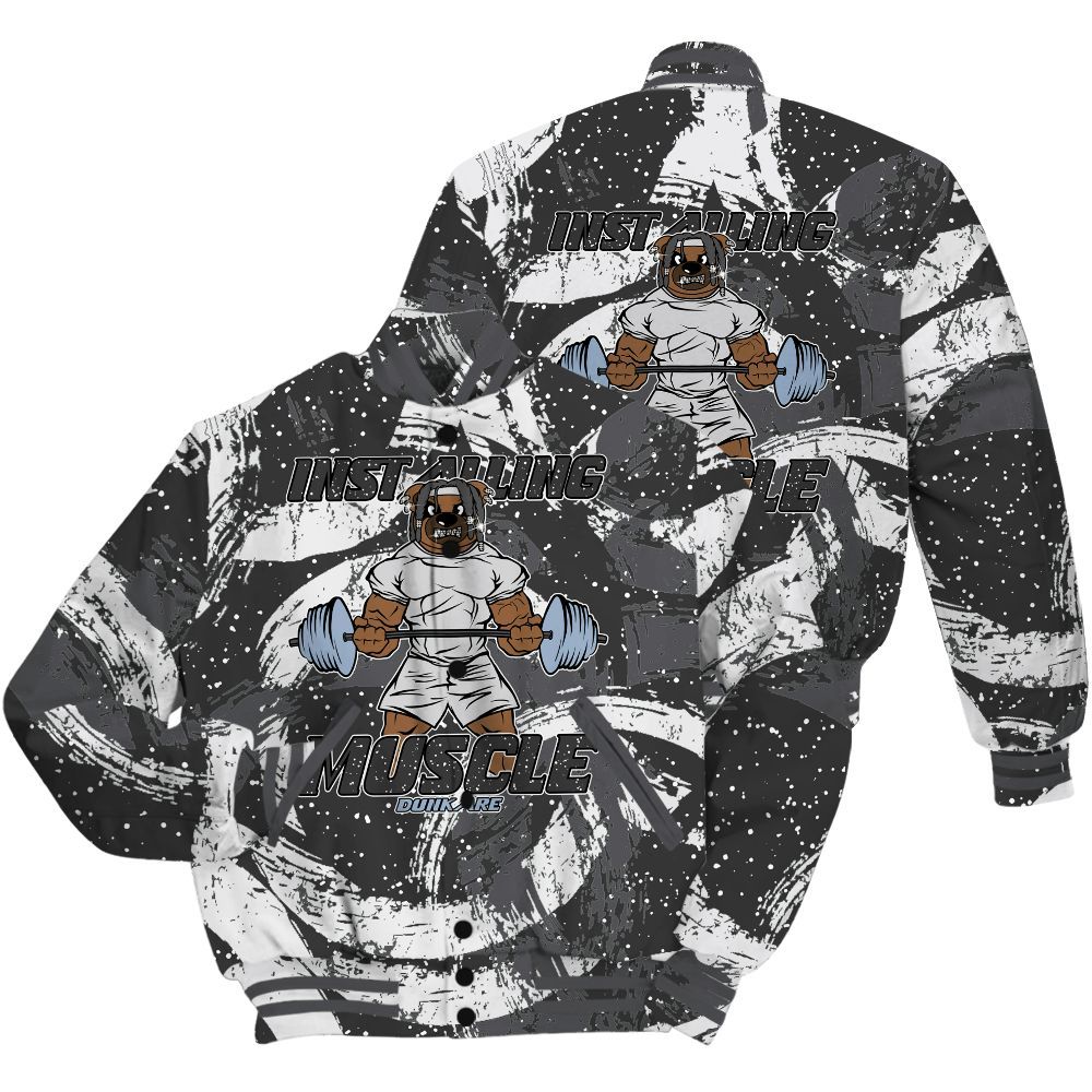 Varsity Jacket To Match Reverse Black White 6s Shirt - Installing Muscle Bear Circle Slpash All Over Print