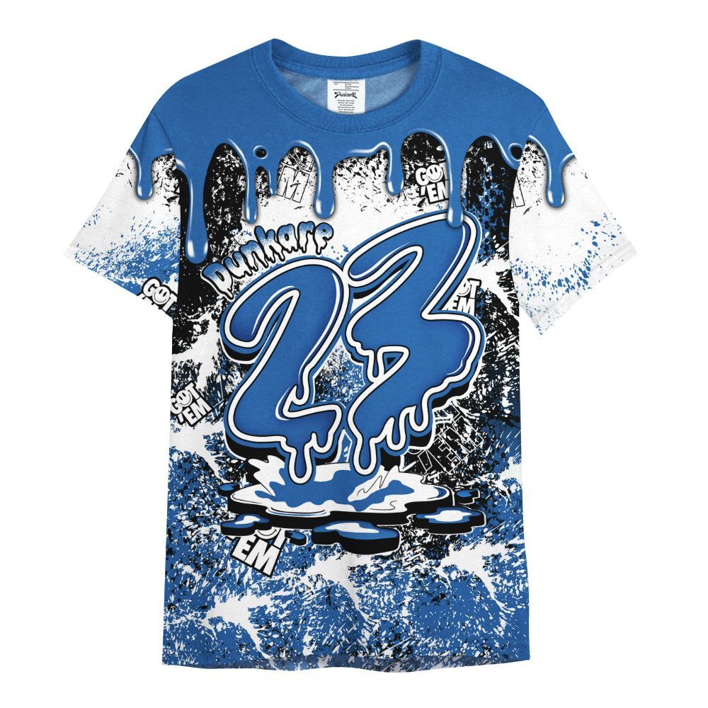 Shirt To Match Brave Blue 13s - Dripping 23 Drip All Over Print