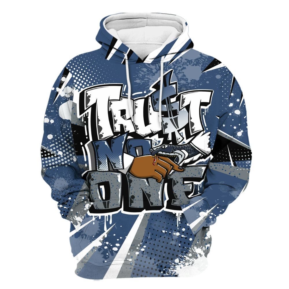 Hoodie To Match Midnight Navy 4s - Poly Trust No One Dripping All Over Print