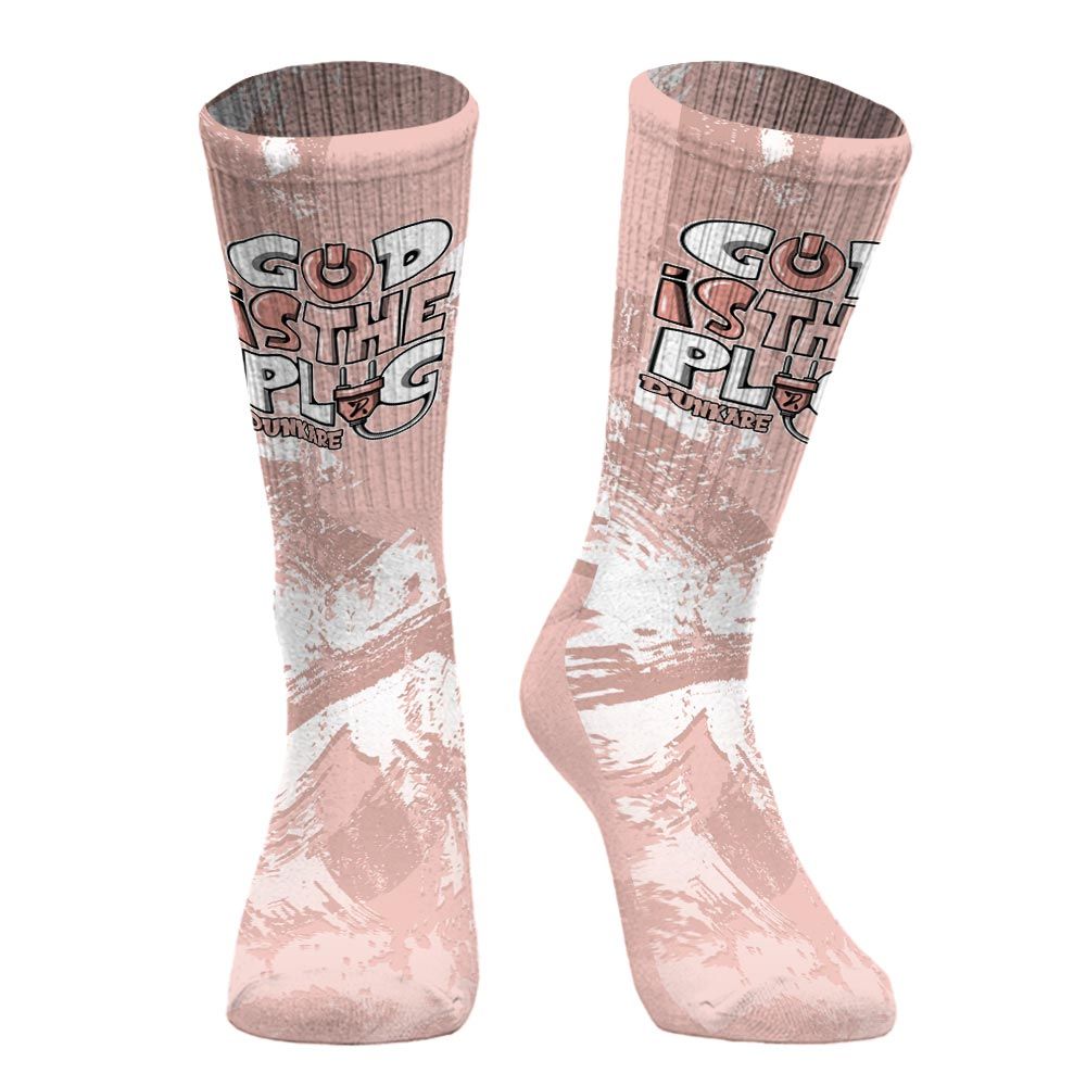 Sock To Match Low Legend Pink 11s - God Is The Power Cord Circle Splash