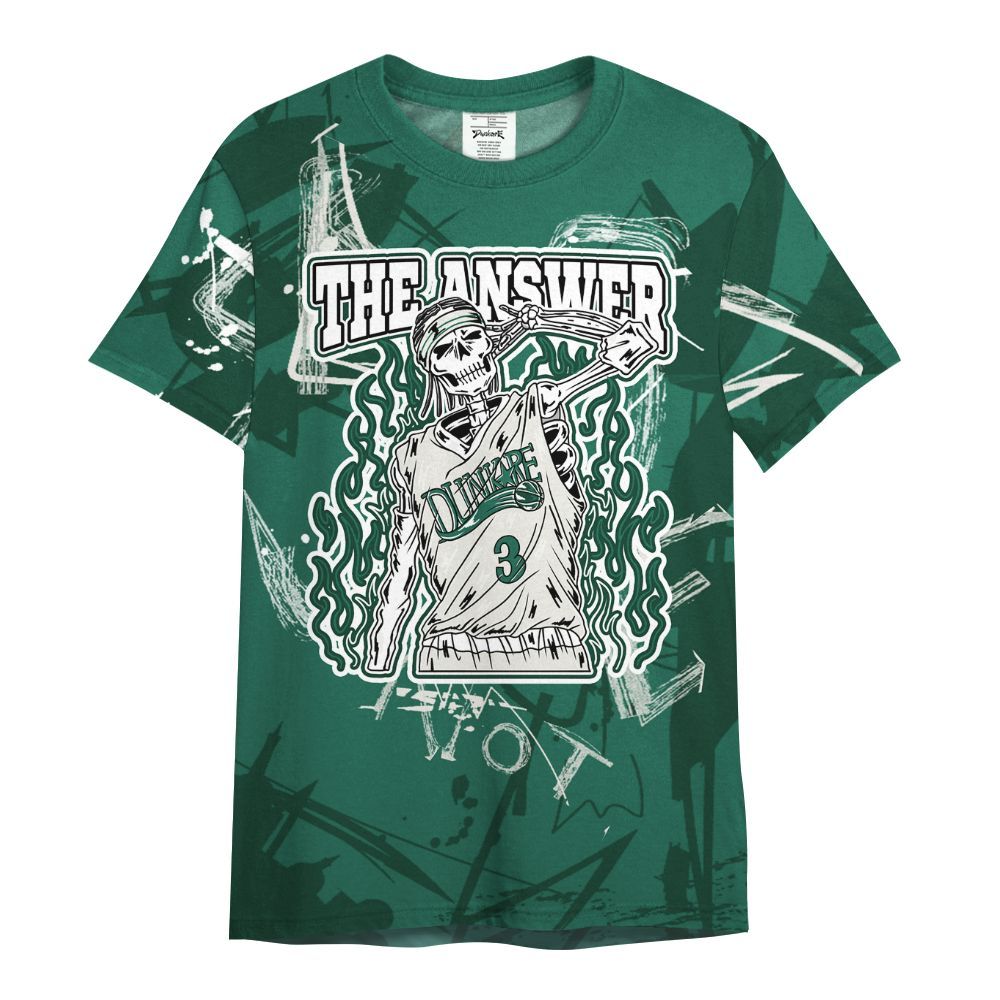 Shirt To Match Oxidized Green 4s - Allen Answer Skeleton Messyz All Over Print