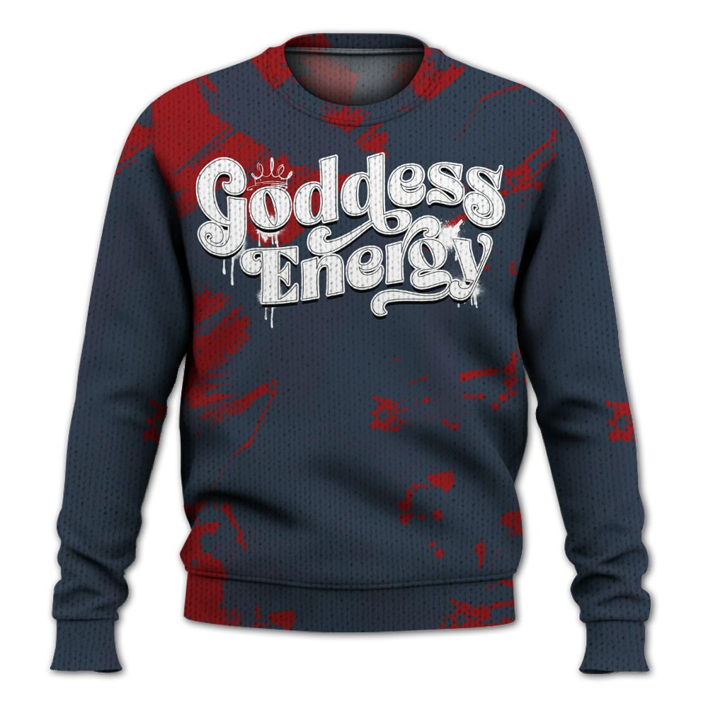 Knitted Sweater To Match Navy Blue 2024 6s - Goddess Energy Retro