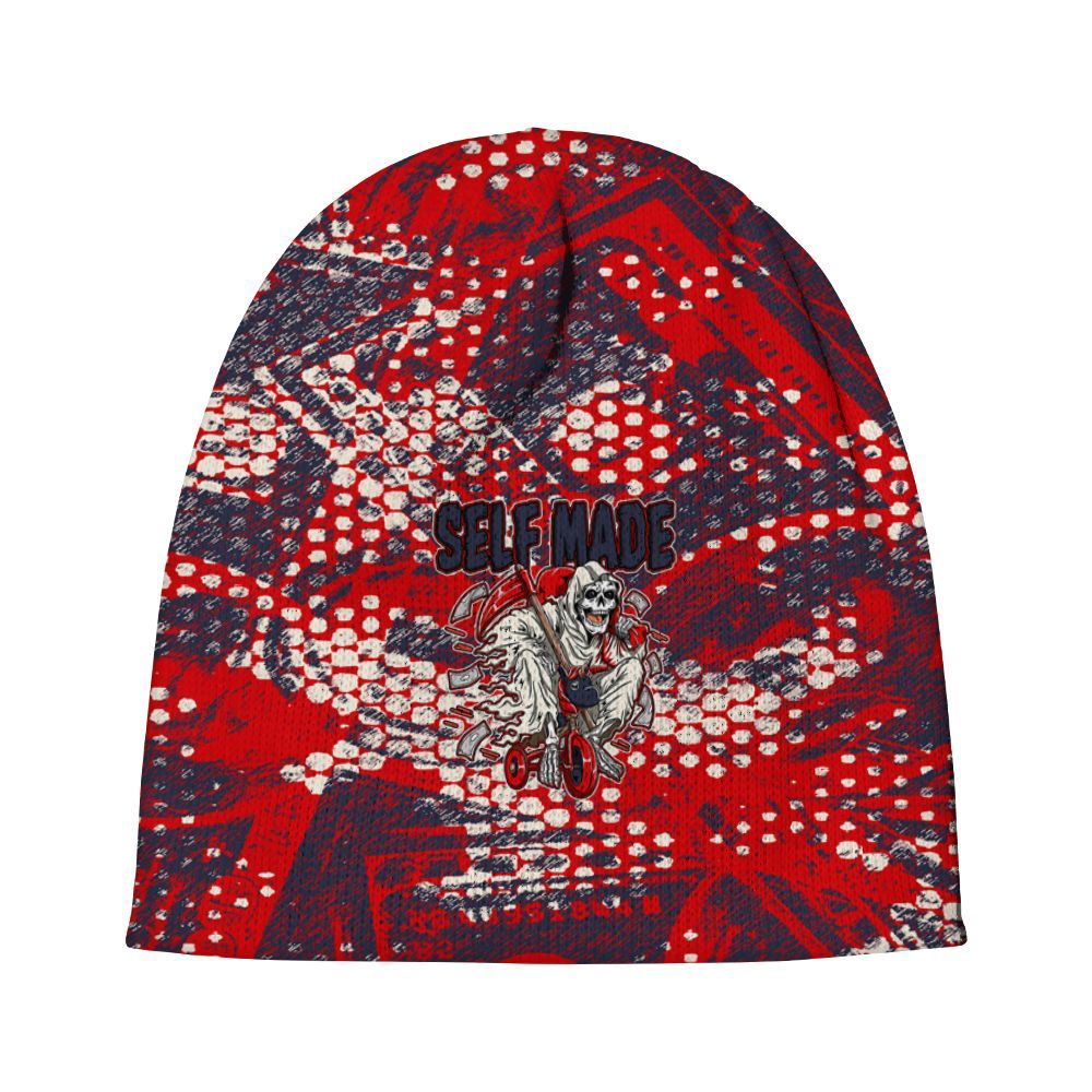 Beanie Hat To Match Low OG Howard University 1s - Self Make Skeleton Banknotes Art Graphic