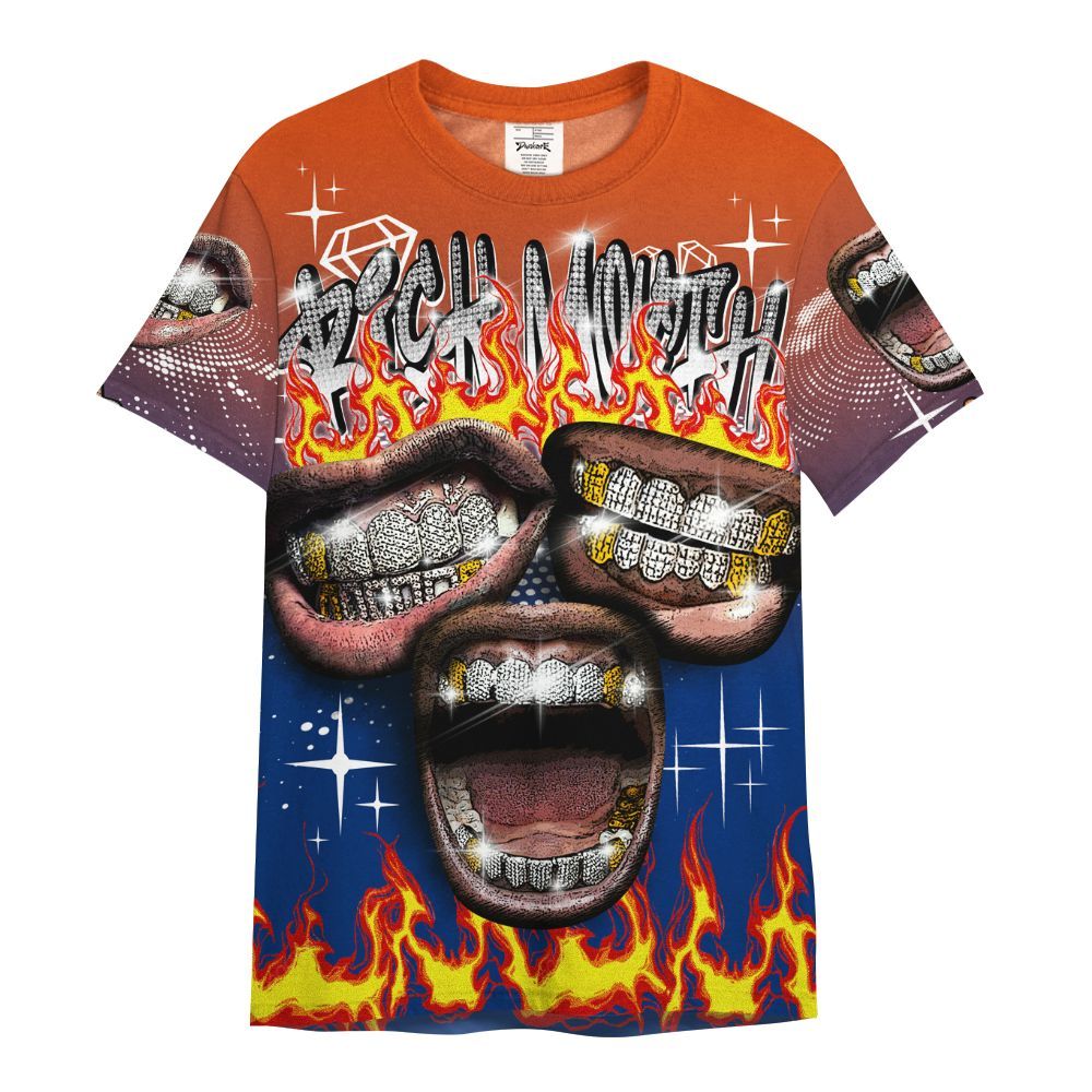 Shirt To Match Mid Knicks 1s - Rich Mouth Fire Rap Retro 90s All Over Print