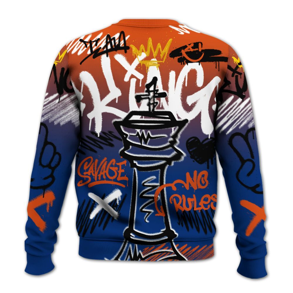 Sweatshirt To Match Mid Knicks 1s - Street King Chess Streetwear All Over Print