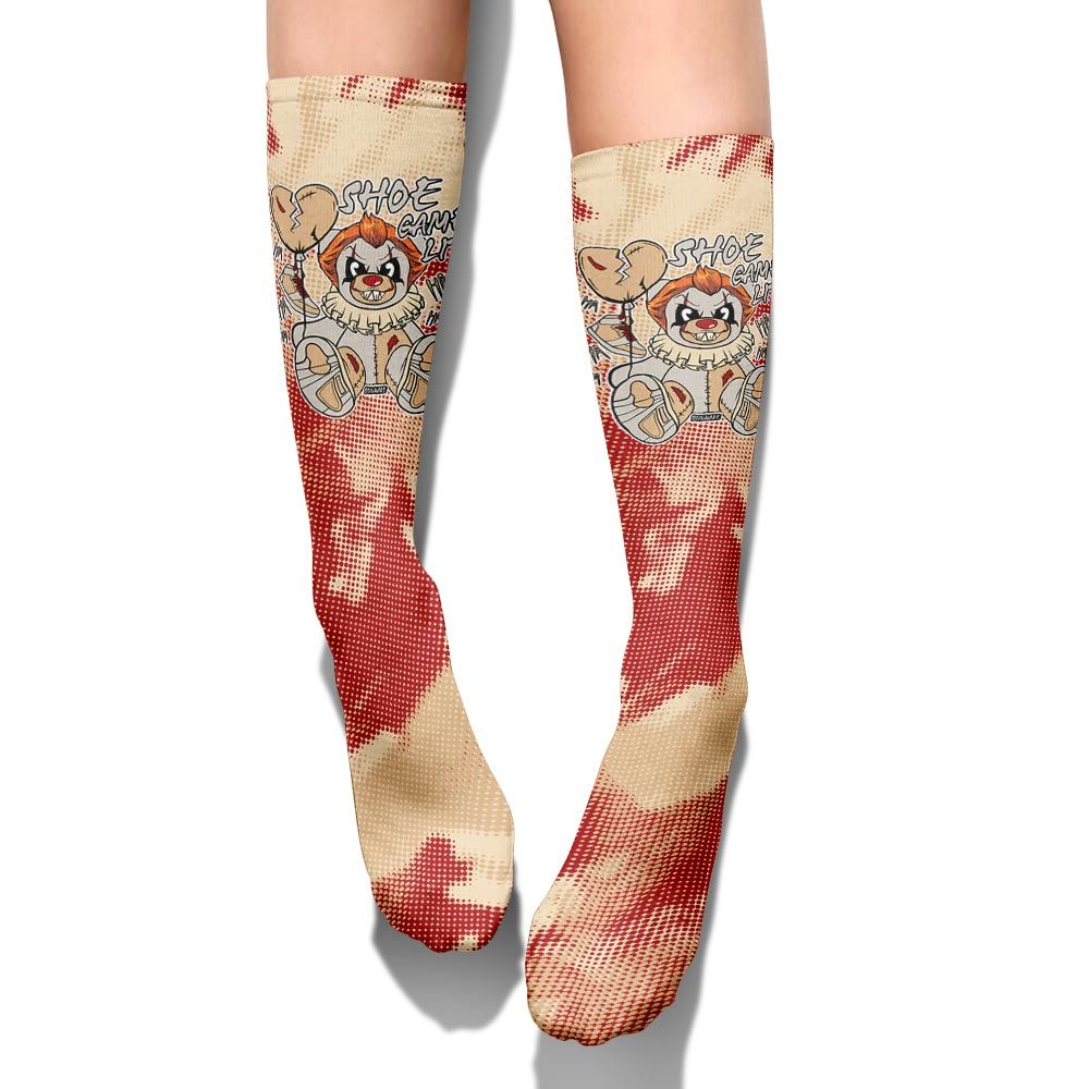 Sock To Match Dunk Low Strawberry Waffle - Shoe Game Bear Halloween Abstract Halftone