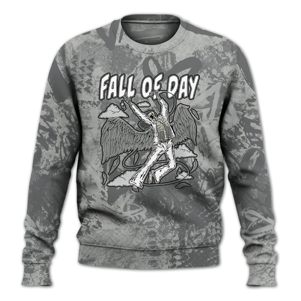 Sweatshirt To Match Retro Wet Cement 4s - Fall Of Days Skeleton Heart All Over Print