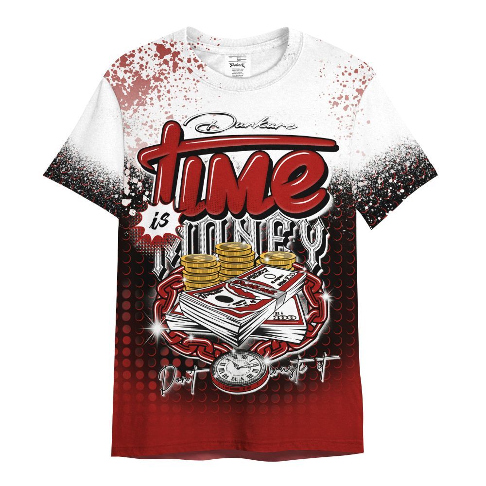Shirt To Match High OG Varsity Red 1s - Halftone Time Is Money All Over Print