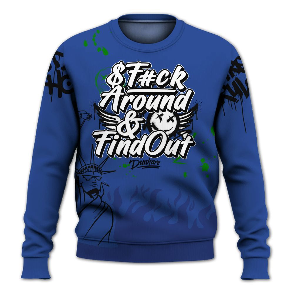 Sweatshirt To Match Retro Hyper Royal 13s - Graphic Fck Around Find Out All Over Print