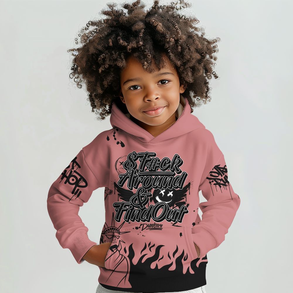 Hoodie To Match Low OG Rust Pink 1s - Graphic Fck Around Find Out All Over Print