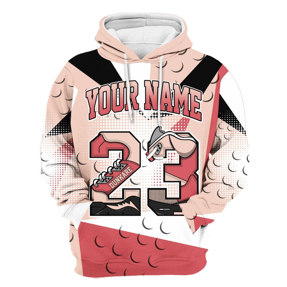 Hoodie To Match Washed Coral 2s Shirt, Poly Custom Name Number 23 5s All Over Print
