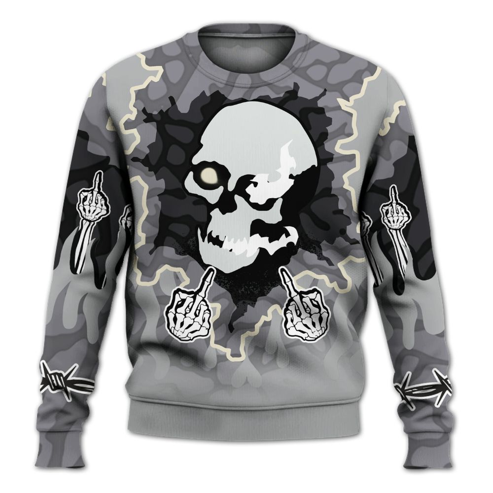 Sweatshirt To Match Cement Grey 3s - F Around Find Out Graphic Trapped All Over Print