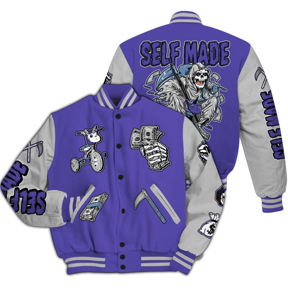 Varsity Jacket To Match Retro Concord 5s - Self Make Skeleton All Over Print