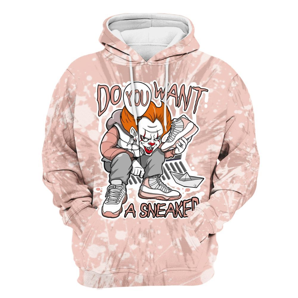 Hoodie To Match Low Legend Pink 11s - Clown Scary Sneakers Graphic Halloween All Over Print
