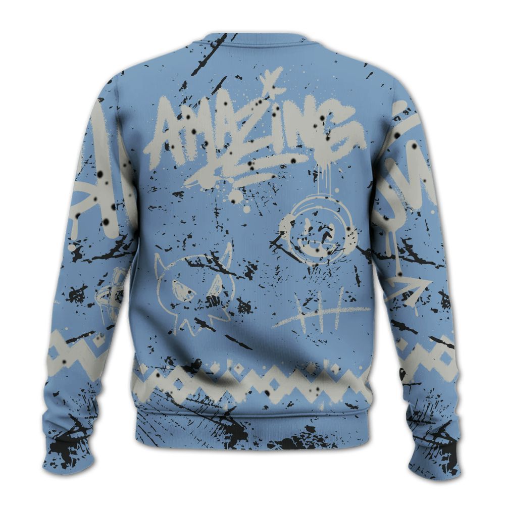 Sweatshirt To Match University Blue 4s - Friday Sneaker Crayon All Over Print