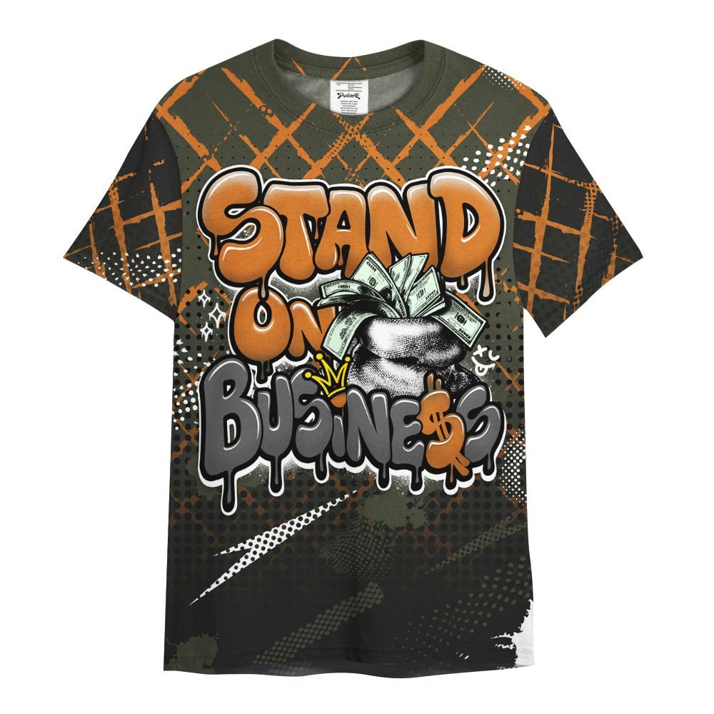 Shirt To Match Retro Undefeated 4s - Halftone Stand Business Dripping All Over Print
