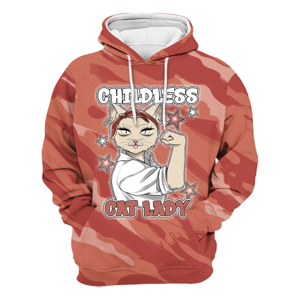 Hoodie To Match Dune Red 13s - Childless Kat Lady All Over Print