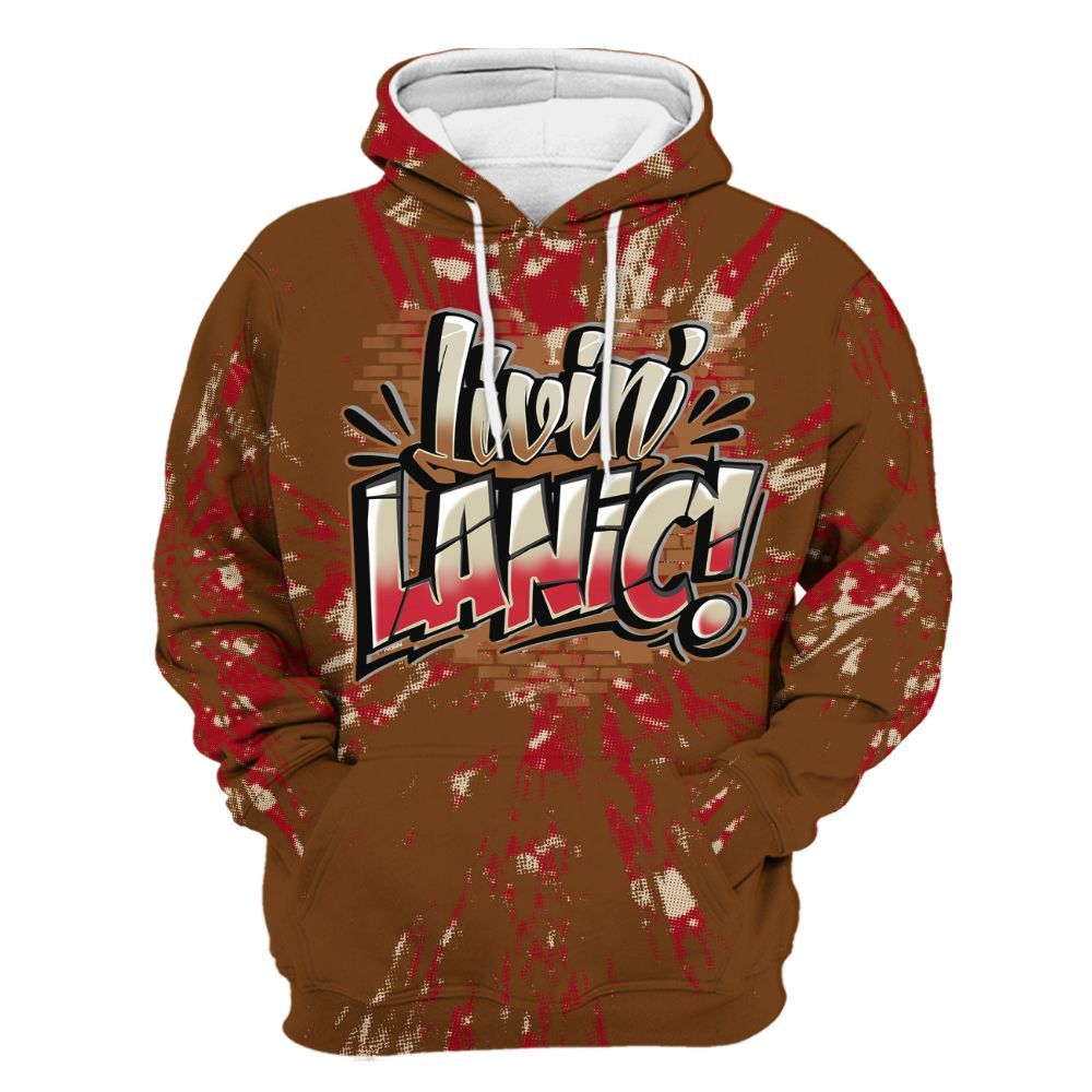 Hoodie To Match Archaeo Brown 5s - Living Large Graphic Luxury All Over Print