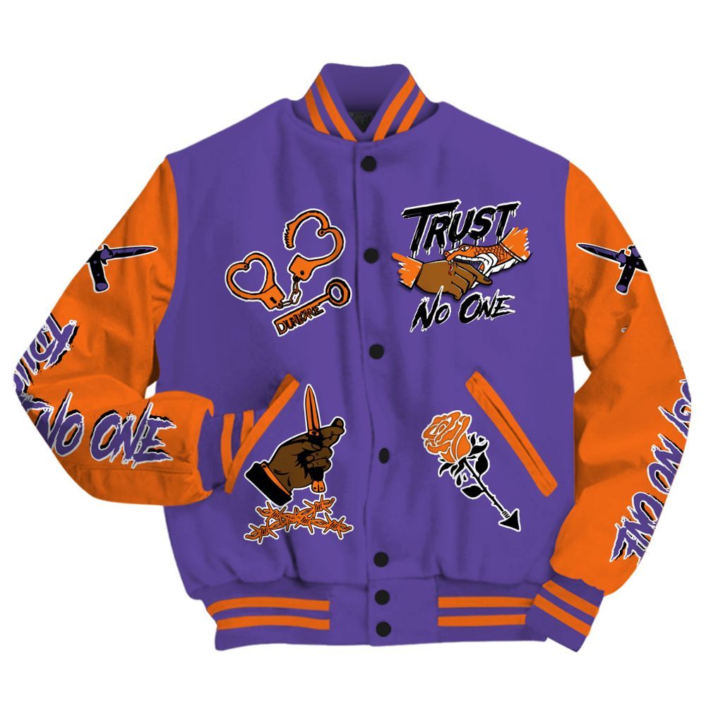 Varsity Jacket To Match Air Max Waffle SP Voltage Purple - Trust No One Dripping All Over Print