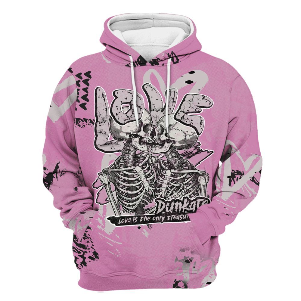 Hoodie To Match Neutral Grey Black White Orchid 4s - Skull Love All Over Print
