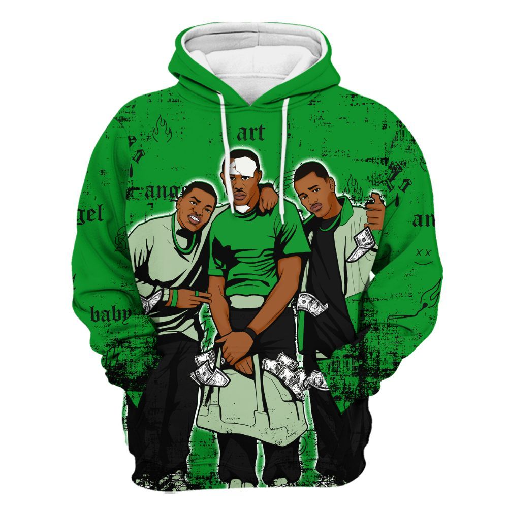 Hoodie To Match Green Spark CJ1 T-Rex - Paid In Full Money All Over Print