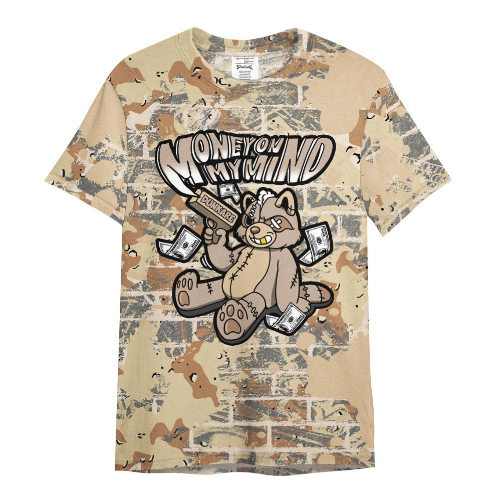 Shirt To Match Desert Camo 3s - Money On My Mind Raccoon Brick All Over Print